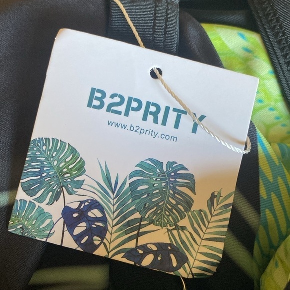 B2PRITY TANKINI Swim Dress Print Tankini Kelly Green & Black S… - Picture 3 of 9